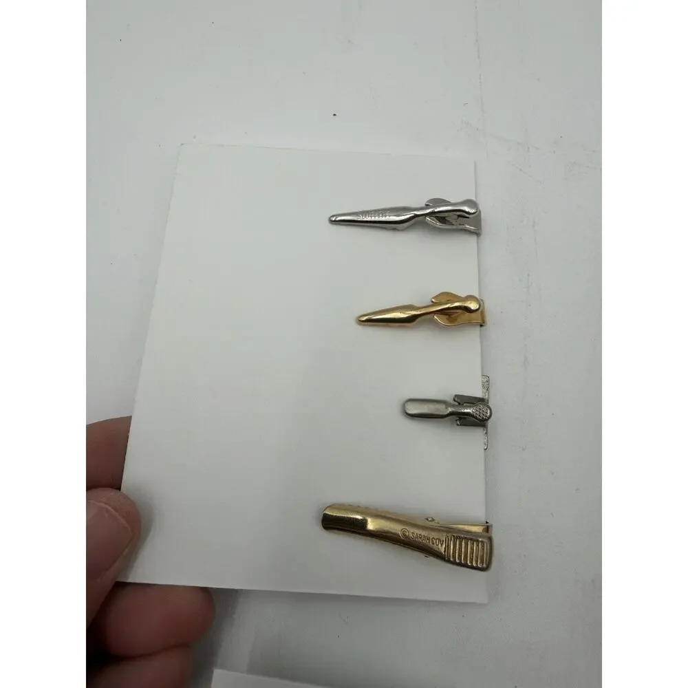 Vintage Lot 60+ Tie Clip/ Tie Pin Signed Anson Hicock Swank Gold Silver Tone